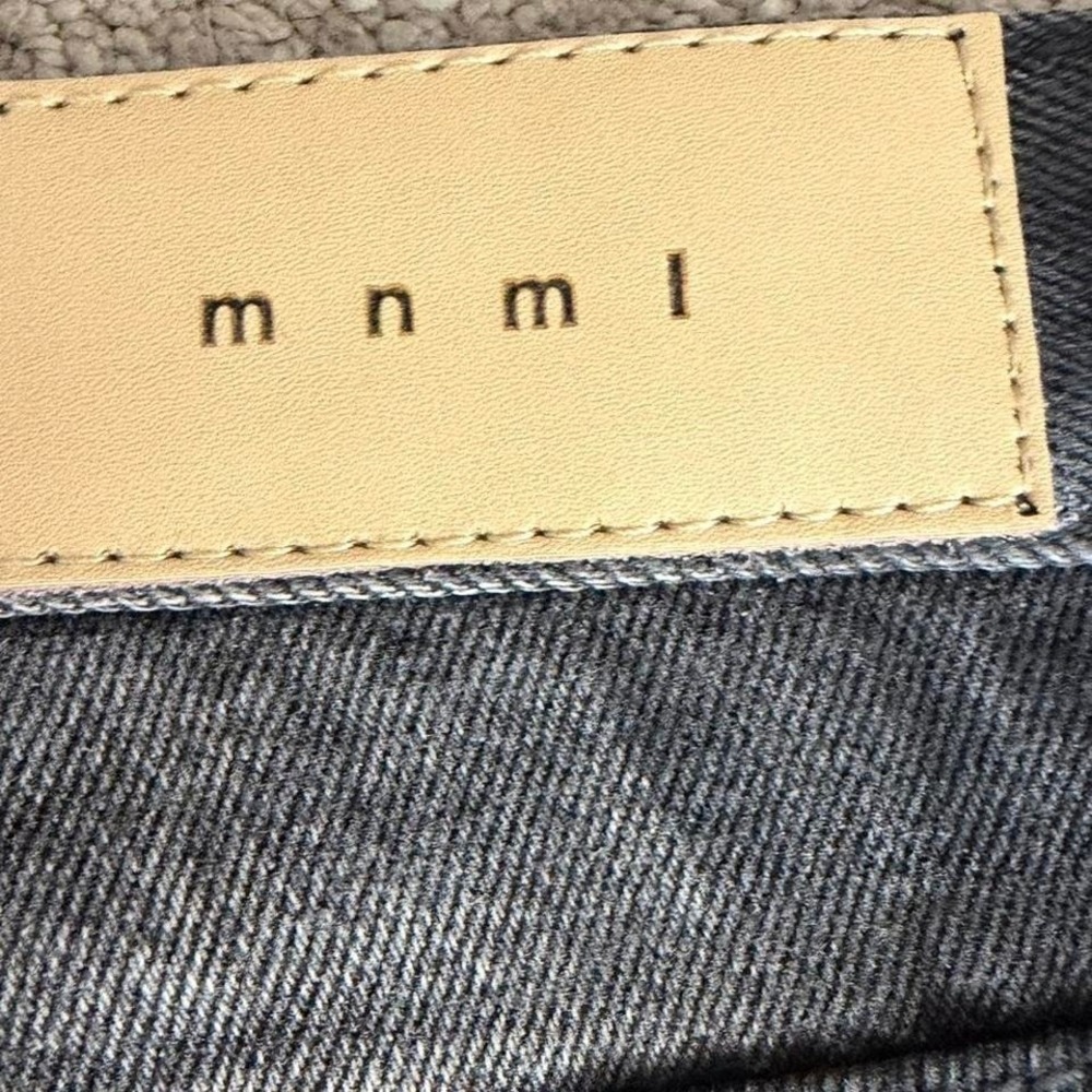 MNML Stacked Denim Jeans Mens 42x36 Black Washed Button Fly Streetwear - Picture 5 of 9